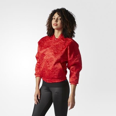 adidas red floral jacket